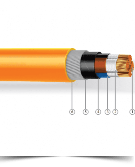 2 CORES – 5 CORES Mica Taped, XLPE Insulated, LSZH Bedded, Galvanised Steel Wire Armoured, LSZH Sheathed Cable